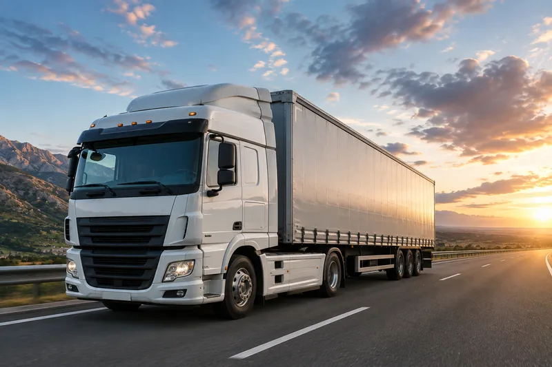 Long-distance cargo truck on highway