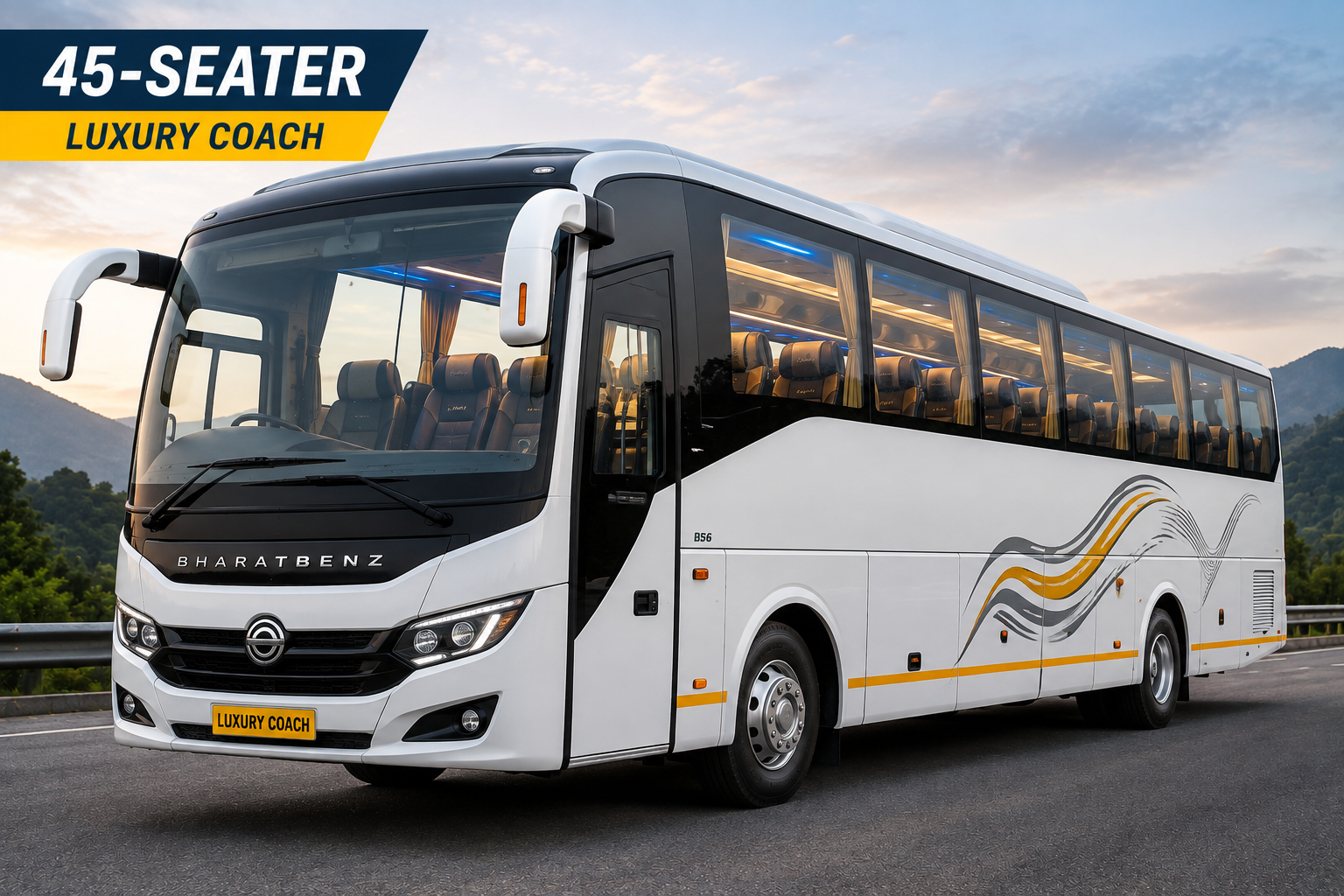45 Seater Luxury AC Coach 2x2